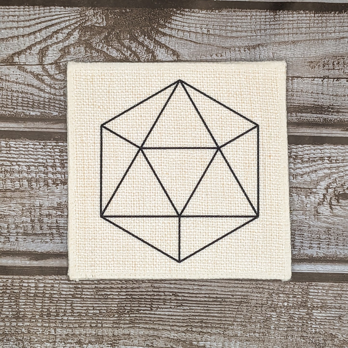 Icosahedron Coaster Crystal Grid 4pk