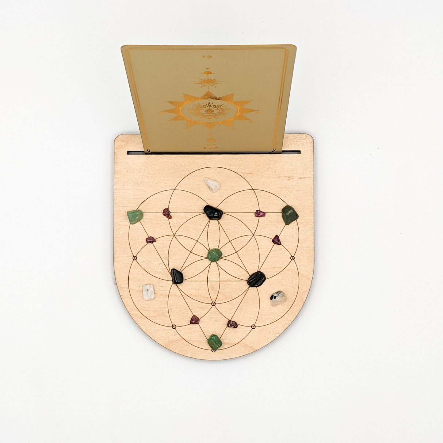 Seed of Life Crystal Grid + Card Stand