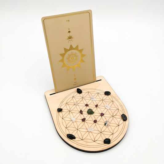 Flower of Life Crystal Grid + Card Stand