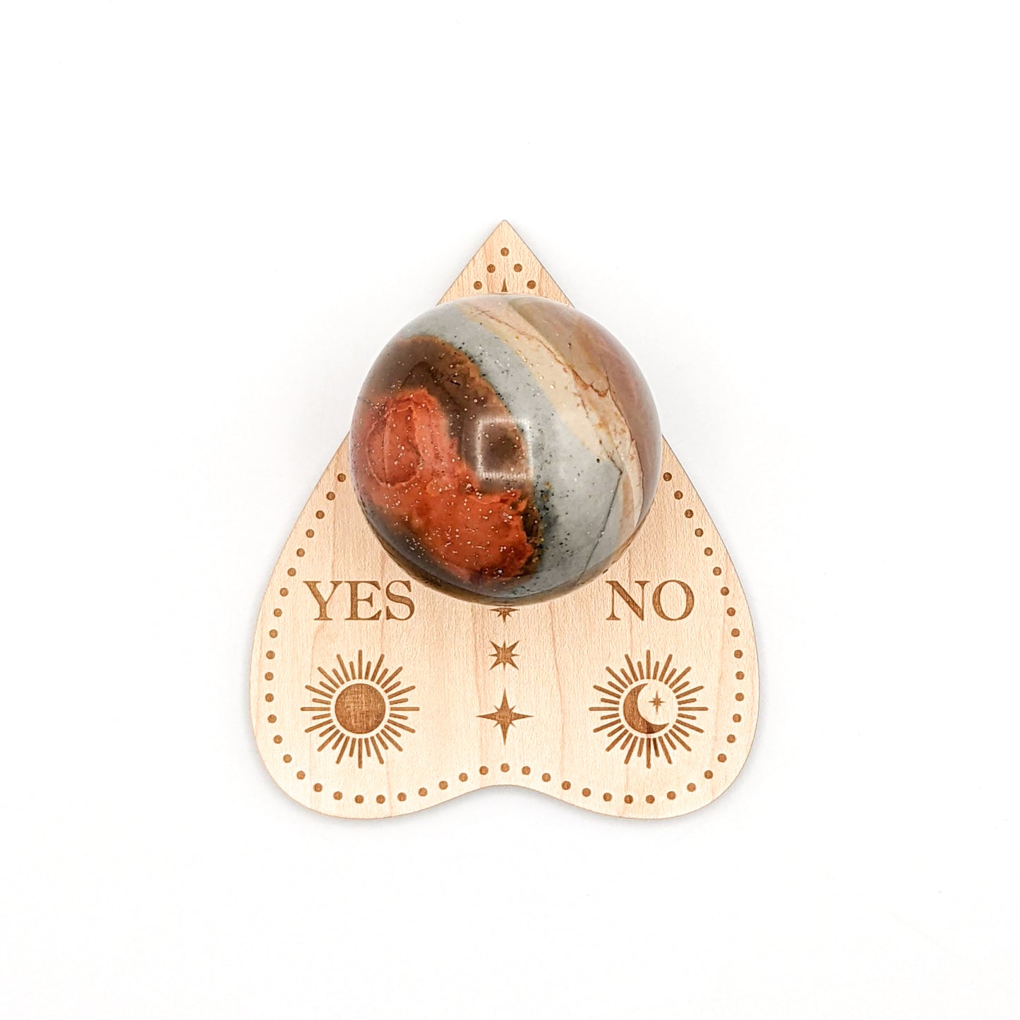 Ouija Planchette Crystal Sphere Stand